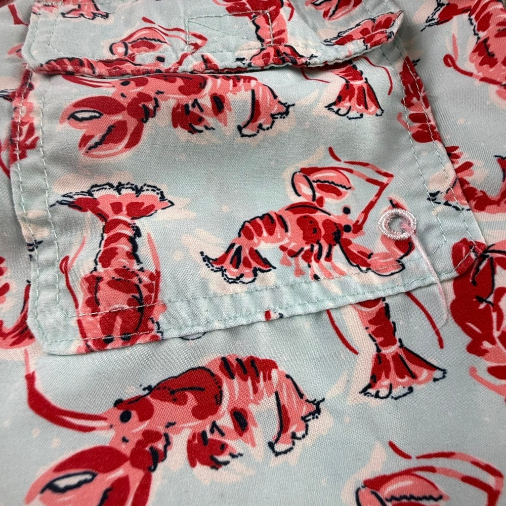 Brooks Brothers Boys Blue Lobster Print Swim Trunks Shorts Size 12 Preppy Summer - Picture 14 of 16